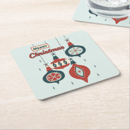 Posavasos Cuadrado De Papel Navidades atómicos de mediados del siglo XX