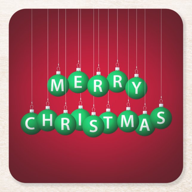 Posavasos Cuadrado De Papel Navidades bauble (Anverso)