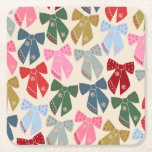 Posavasos Cuadrado De Papel Navidades Bows Coquette<br><div class="desc">Navidades se doblan - Coquette Ribbons.</div>