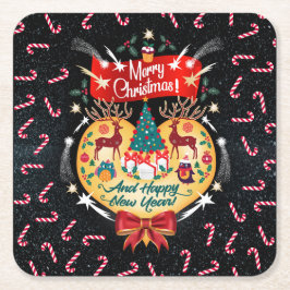 Posavasos Cuadrado De Papel Navidades Candies