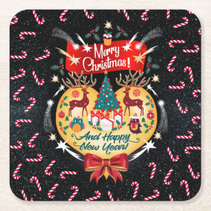 Posavasos Cuadrado De Papel Navidades Candies