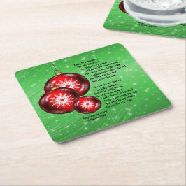 Posavasos Cuadrado De Papel Navidades Carol Letras En Manger