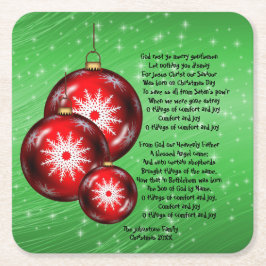Posavasos Cuadrado De Papel Navidades Carol Lyrics God Rest - Caballeros