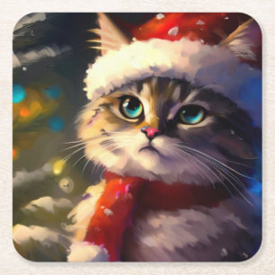 Posavasos Cuadrado De Papel Navidades Cat 5