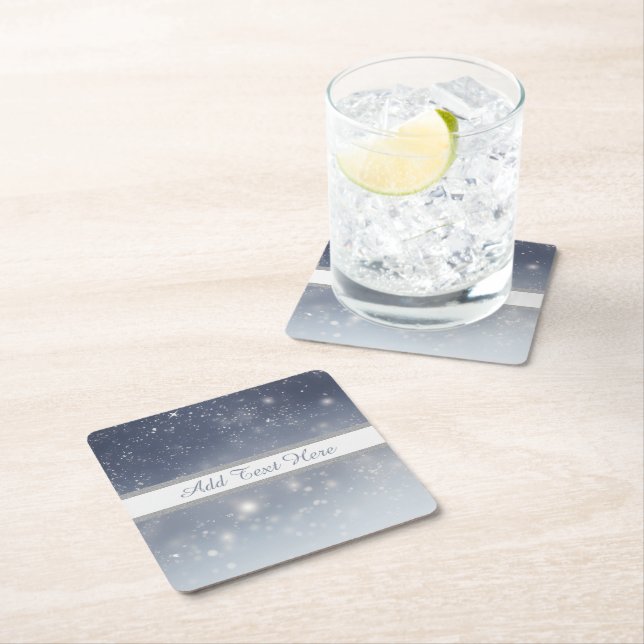 Posavasos Cuadrado De Papel Navidades Copos de nieve blancos (In situ)