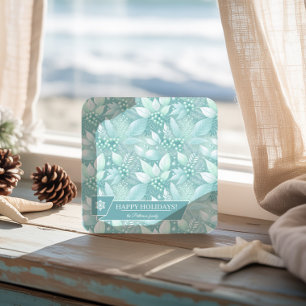 Posavasos Cuadrado De Papel Navidades costeros Foliage Berries Pattern#7 ID100