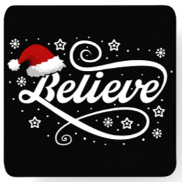 Posavasos Cuadrado De Papel Navidades creen que Santa Claus - Papá Noel