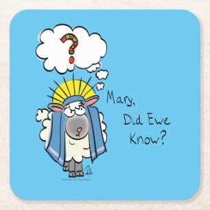 Posavasos Cuadrado De Papel Navidades cristianos graciosos cuestan ovejas