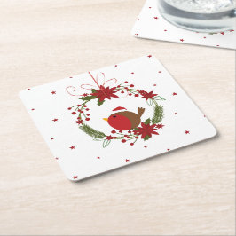 Posavasos Cuadrado De Papel Navidades de burro guapo cortaban la decoración co