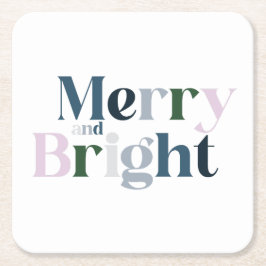 Posavasos Cuadrado De Papel Navidades De Fuente Feliz Y Brillante