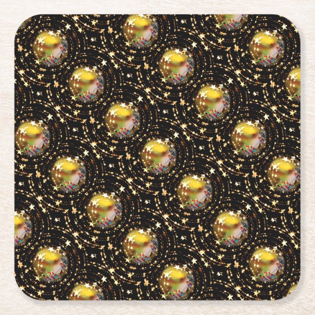 Posavasos Cuadrado De Papel Navidades de la escena de la Natividad de la cuna  (Anverso)