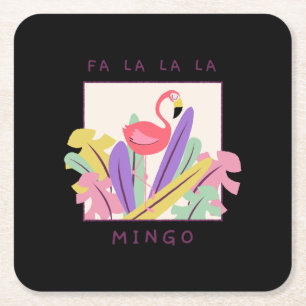 Posavasos Cuadrado De Papel Navidades de La Mingo Falala Snow Flamingo