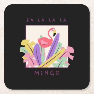 Posavasos Cuadrado De Papel Navidades de La Mingo Falala Snow Flamingo