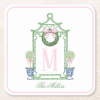 Navidades de la Preppy Chinoiserie Monograma Pagod