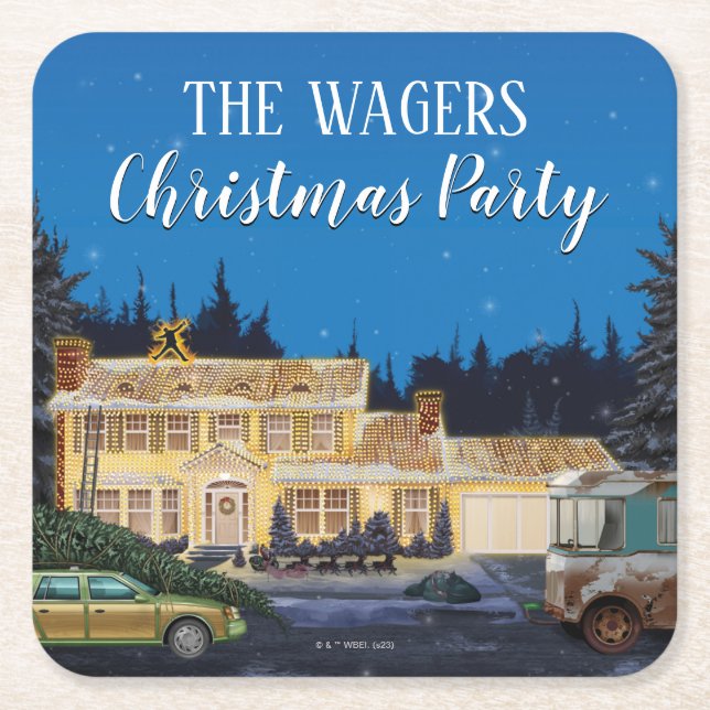 Posavasos Cuadrado De Papel Navidades de Lampoon (Anverso)