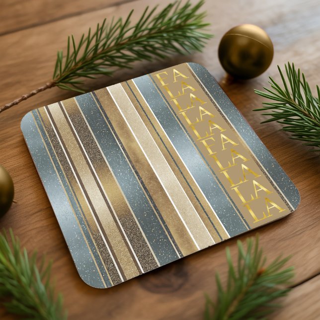 Posavasos Cuadrado De Papel Navidades de los tonos de la tierra Fa La Pattern# (Subido por el creador)