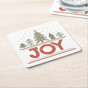 Posavasos Cuadrado De Papel Navidades de navidad
