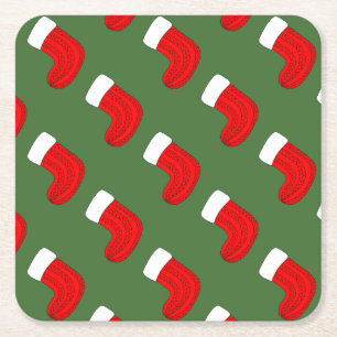 Posavasos Cuadrado De Papel Navidades de pie