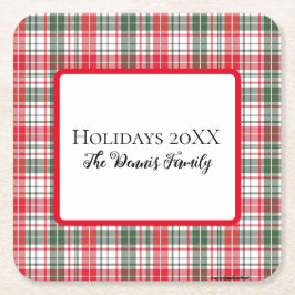 Posavasos Cuadrado De Papel Navidades de vacaciones de invierno personalizadas