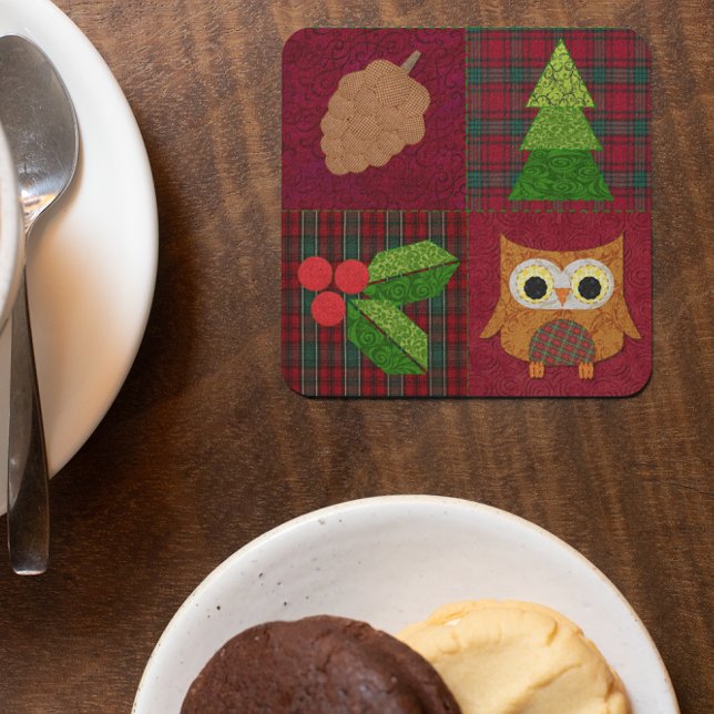 Posavasos Cuadrado De Papel Navidades de Woodland (Subido por el creador)