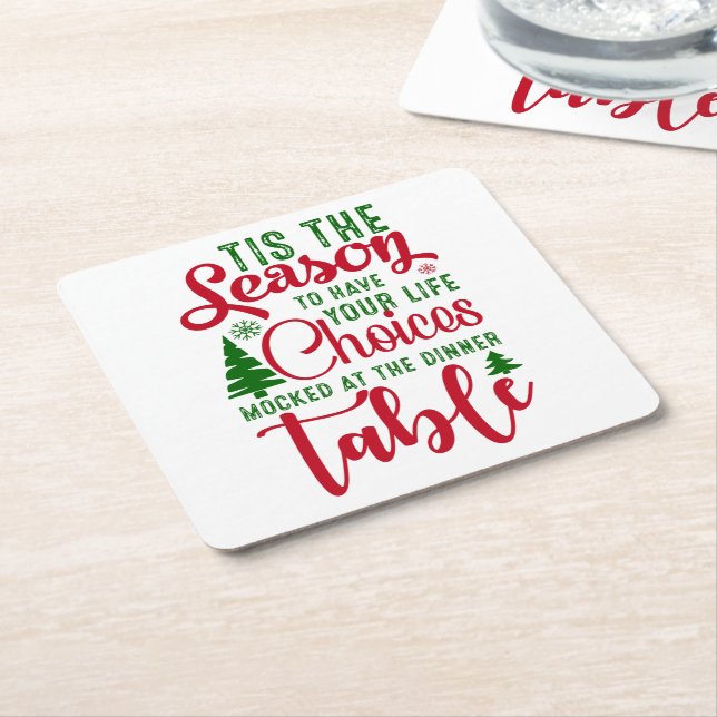 Posavasos Cuadrado De Papel Navidades diseñan la temporada de elecciones (En perspectiva)