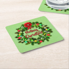 Posavasos Cuadrado De Papel Navidades escoceses de Nollaig Chridheil