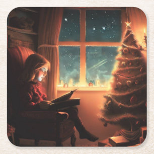 Posavasos Cuadrado De Papel Navidades Eve 3