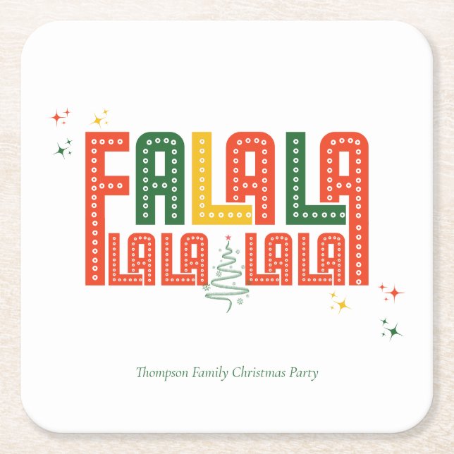 Posavasos Cuadrado De Papel Navidades familiares Karaoke Church Carols Service (Anverso)