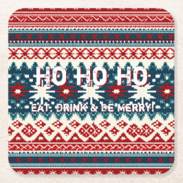 Posavasos Cuadrado De Papel Navidades Fiesta de suéter feo fúnebre