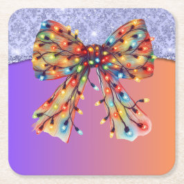 Posavasos Cuadrado De Papel Navidades Fiesta Drip Bling Festividad Feliz Navid