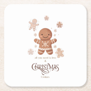 Posavasos Cuadrado De Papel navidades galletas Papel
