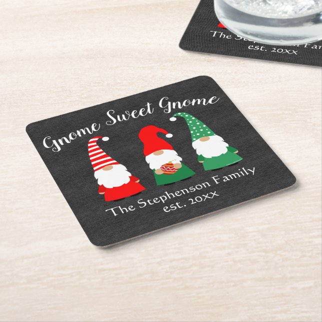 Posavasos Cuadrado De Papel Navidades ganan Personalizado de vacaciones muy li (En perspectiva)
