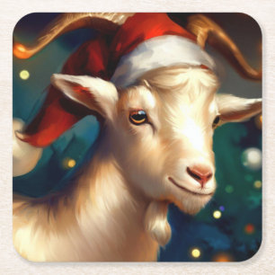 Posavasos Cuadrado De Papel Navidades Goat 1