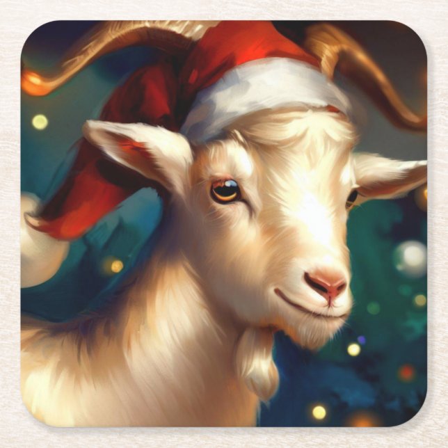 Posavasos Cuadrado De Papel Navidades Goat 1 (Anverso)