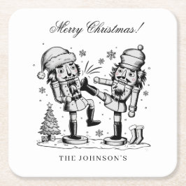 Posavasos Cuadrado De Papel Navidades graciosos de payasos personalizados