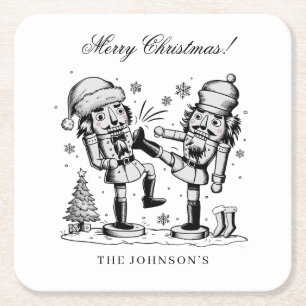 Posavasos Cuadrado De Papel Navidades graciosos de payasos personalizados