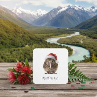 Posavasos Cuadrado De Papel Navidades guapos Kiwi, personalizado