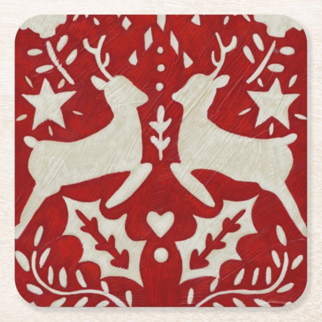 Posavasos Cuadrado De Papel Navidades Joy I (Anverso)