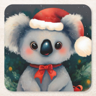 Posavasos Cuadrado De Papel Navidades Koala 1