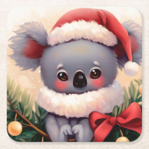 Posavasos Cuadrado De Papel Navidades Koala 4