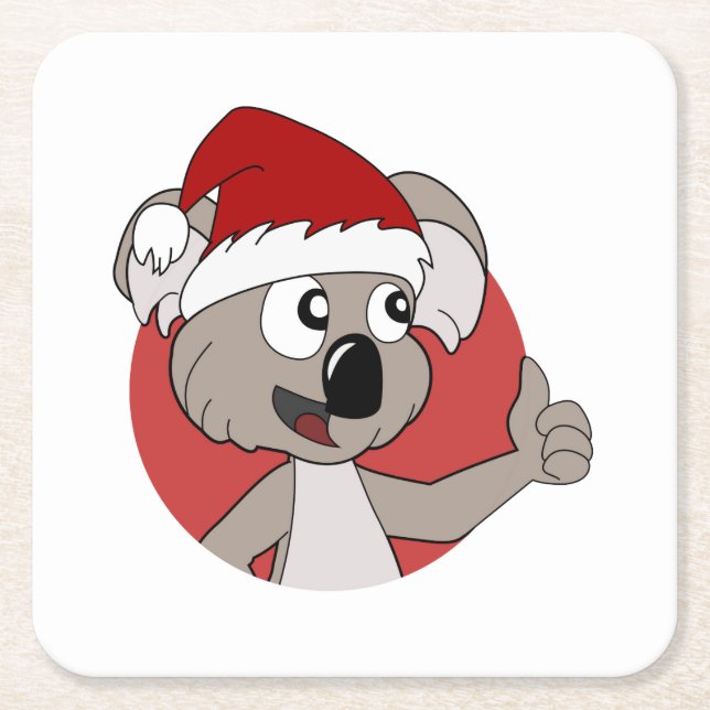 Posavasos Cuadrado De Papel Navidades koala personalizado de papel cuadrado (Anverso)