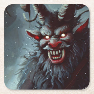 Posavasos Cuadrado De Papel Navidades Krampus 2