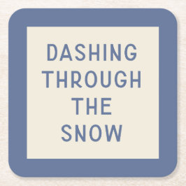 Posavasos Cuadrado De Papel Navidades minimalistas Carol Lyric Paper Coaster