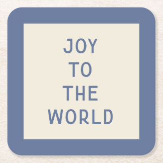 Posavasos Cuadrado De Papel Navidades minimalistas Carol Typography Coaster