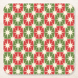 Posavasos Cuadrado De Papel Navidades modernos de mediados del siglo XX estren