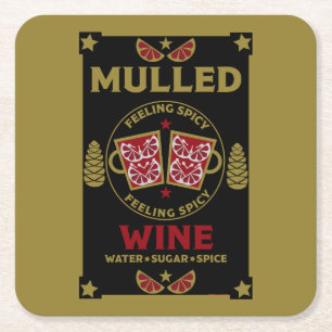 Posavasos Cuadrado De Papel Navidades mulled Red Wine