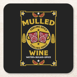Posavasos Cuadrado De Papel Navidades mulled Red Wine