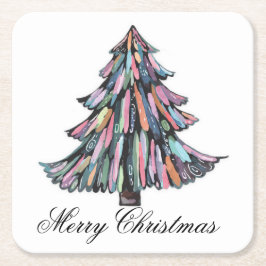 Posavasos Cuadrado De Papel Navidades Pastel