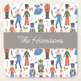 Posavasos Cuadrado De Papel Navidades personalizados de cazadores de nueces