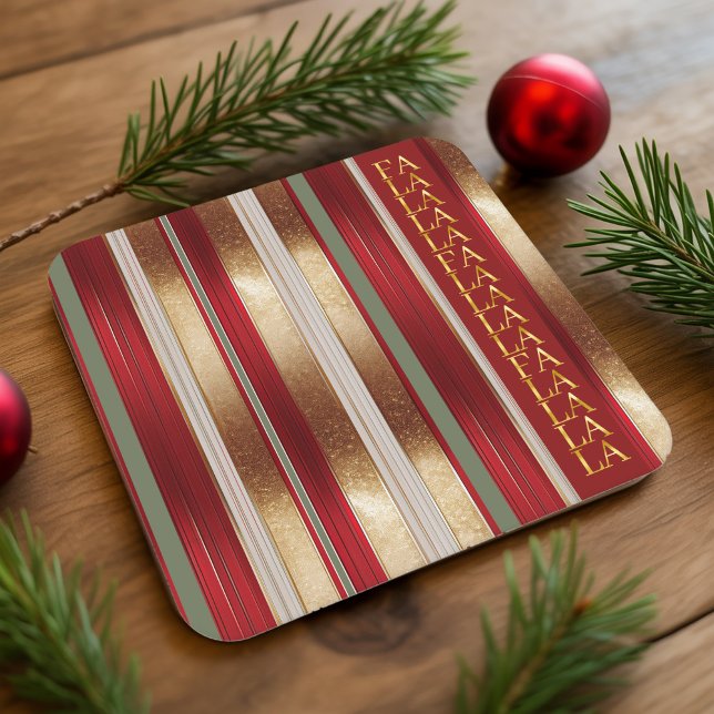 Posavasos Cuadrado De Papel Navidades rojos Fa La La Pattern#27 ID1009 (Subido por el creador)